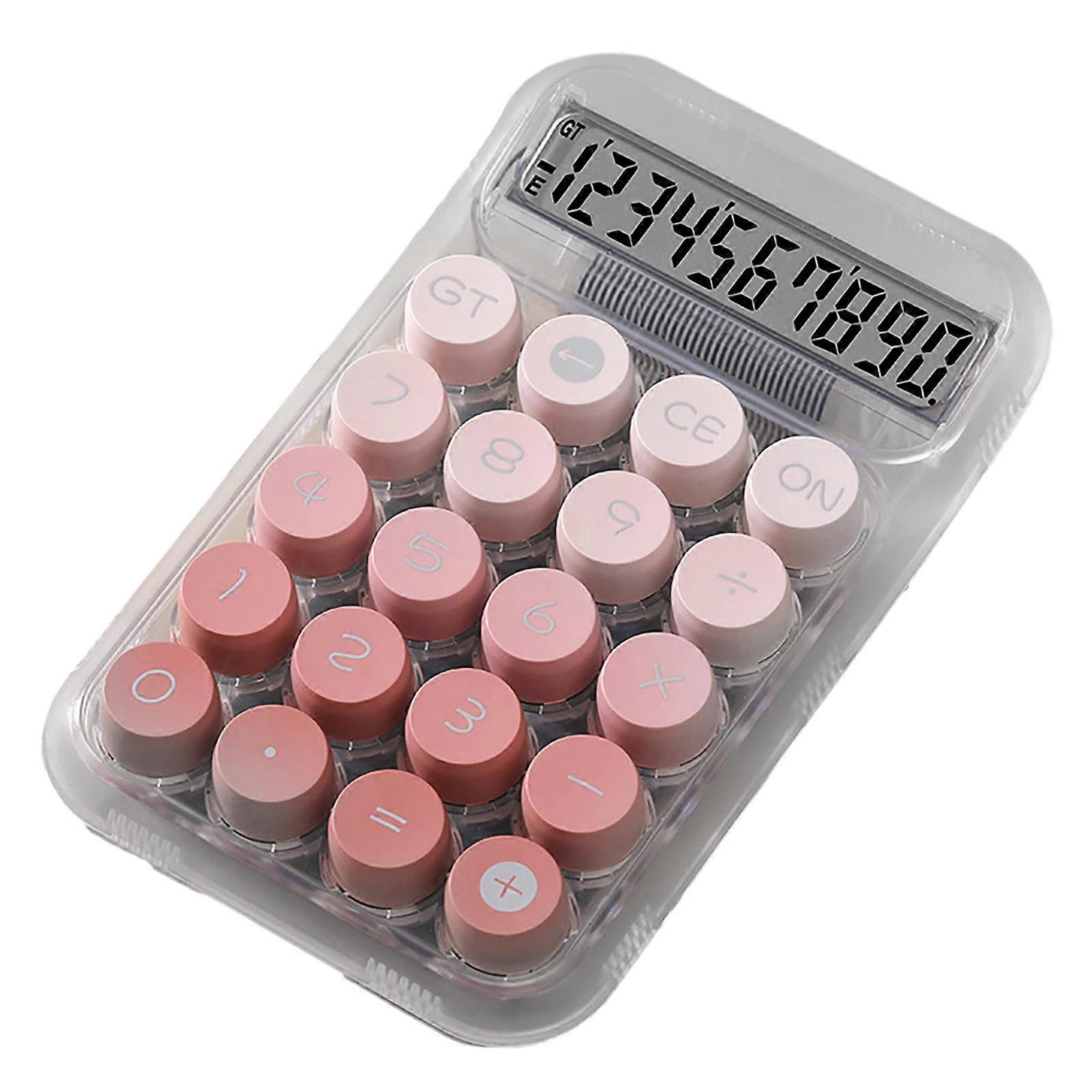 Gradient Colour Desktop Calculator with Anti-Slip Pads 12-Digit Mechanical Keyboard Countertop Calculator QingHai