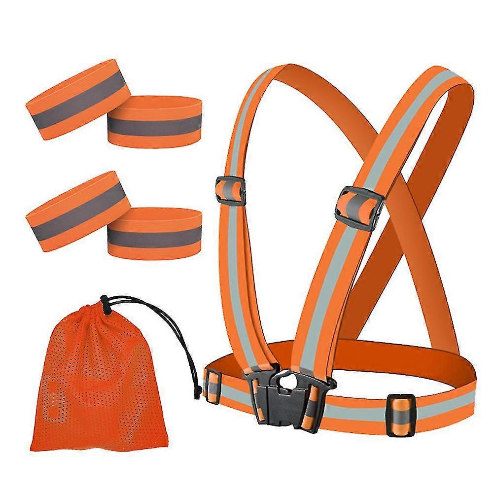 أشرطة سترة عاكسة عالية الوضوح لساق الكاحل لذراع المعصم ، أحزمة عاكسة للسلامة للجري الليلي ، ركوب الدراجات