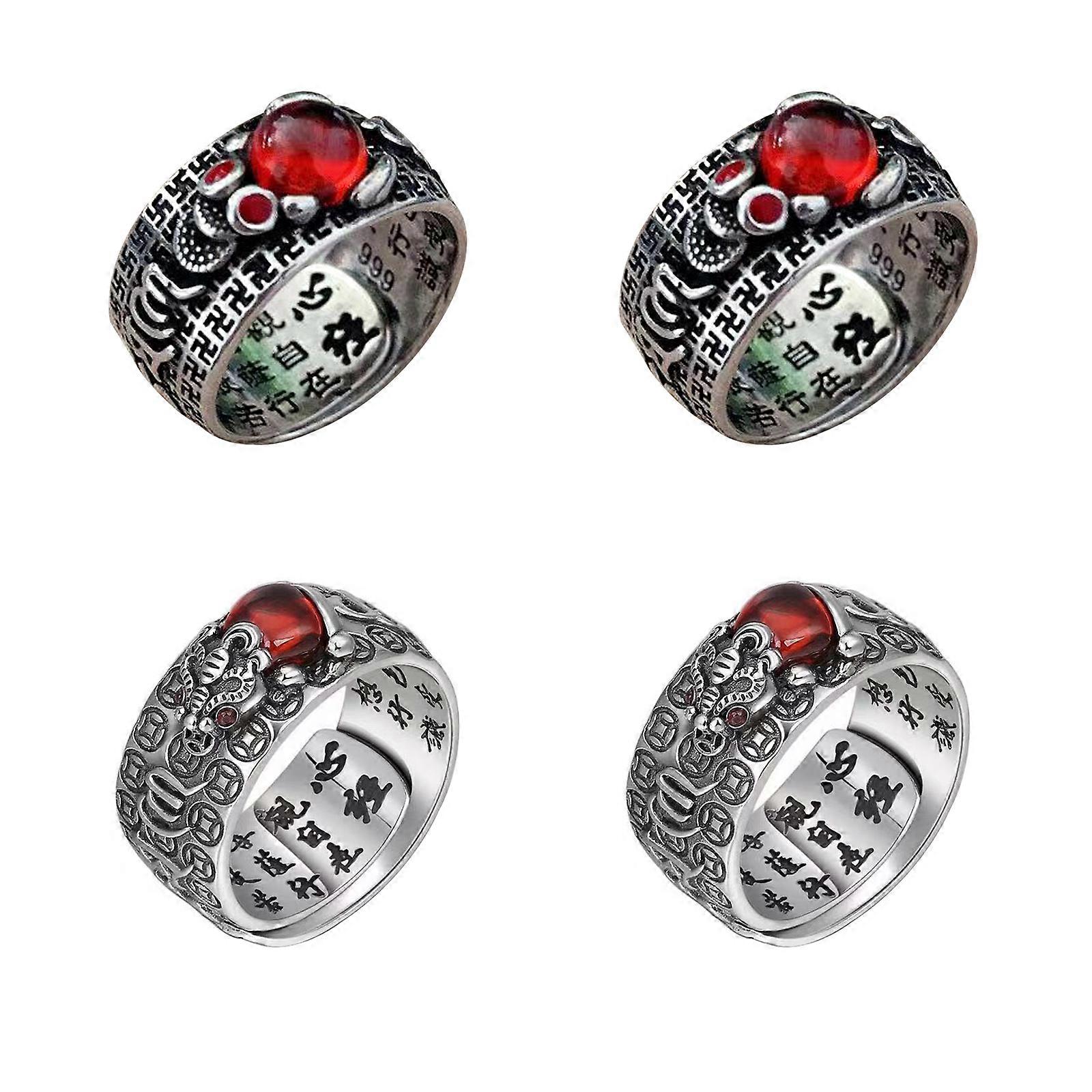 Feng-Shui Pixius Mani Mantra Protection Wealth Ring Best Lucky Adjustable