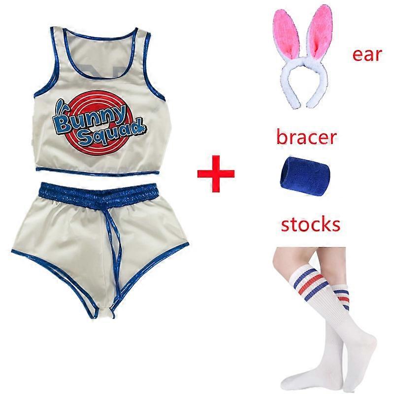 Space Lola Bunny Κουνέλι Cosplay κοστούμι κουνέλι μπάνι μαρμελάδα κοστούμια γυναίκες κορίτσια αποκριάτικο πάρτι ρούχα tops σορτς σύνολο