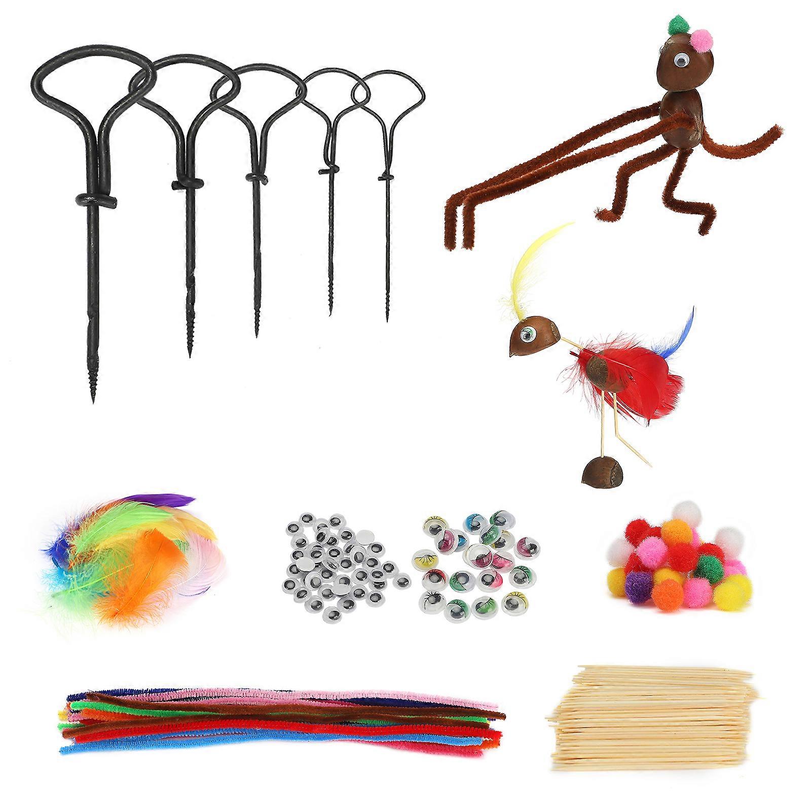 Set trapano castagna, castagne mestiere set per bambini, castagne set per artigianato con castagne, autunno castagna uomo fai da te set, 1,5-5 mm trapano castagne, wi