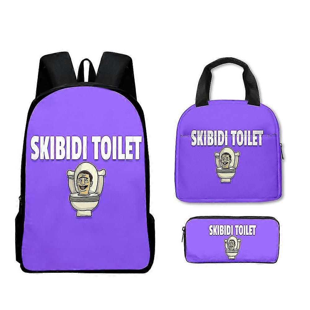 Uusi peli Skibidi WC koululaukku tai laukku tai kynälaukku tai kolmiosainen reppu opiskelijat-13