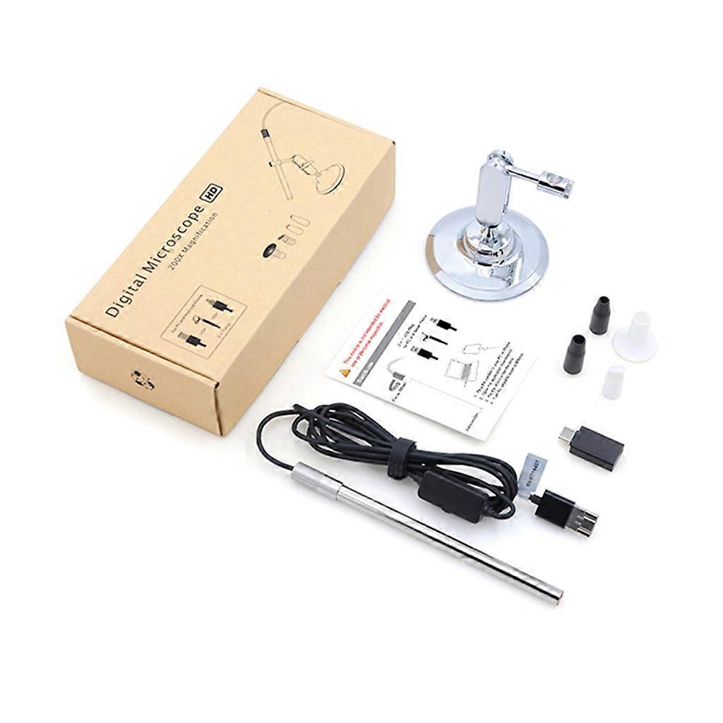 10X -200X Magnification Endoscope 8 LED USB 2.0 Digital Microscope Mini Camera for Mac Window An-droid