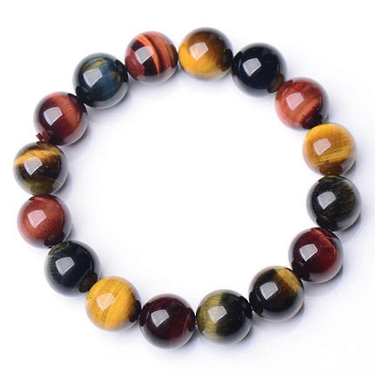 6mm Tiger's Eye Stone Beads Bangle Fortune Lucky Bracelet for Men