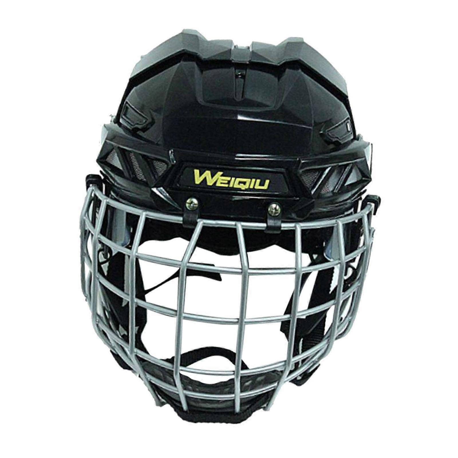 Hockey Helmet Black with Chinstrap Ice Skate Helmet for Training Competition S
