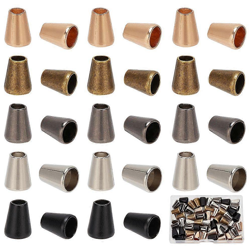 5 Colors 60Pcs Zinc Alloy Cord Ends Cone Cord Rope Lock Hoodie Drawstring Replacement Cord End Lock Metal Drawstring Rope Stopper for Lanyard Clothes