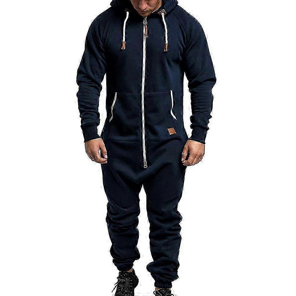 الرجال Onesie الكل في واحد هوديي الرمز البريدي حتى جمبسوت الشتاء عارضة مقنع رومبر بلاي سويت