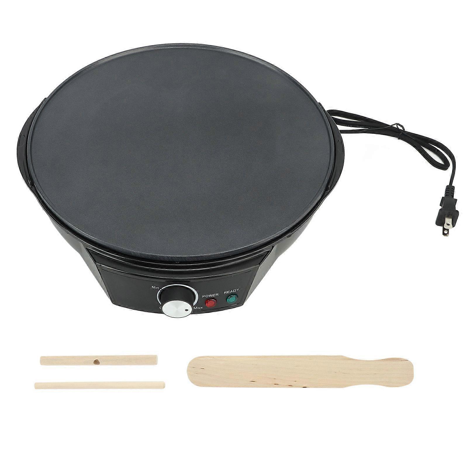 900W Electric Crepe Maker Griddle 30cm Nonstick Grill Pan Adjustable Temperature Control With Tools