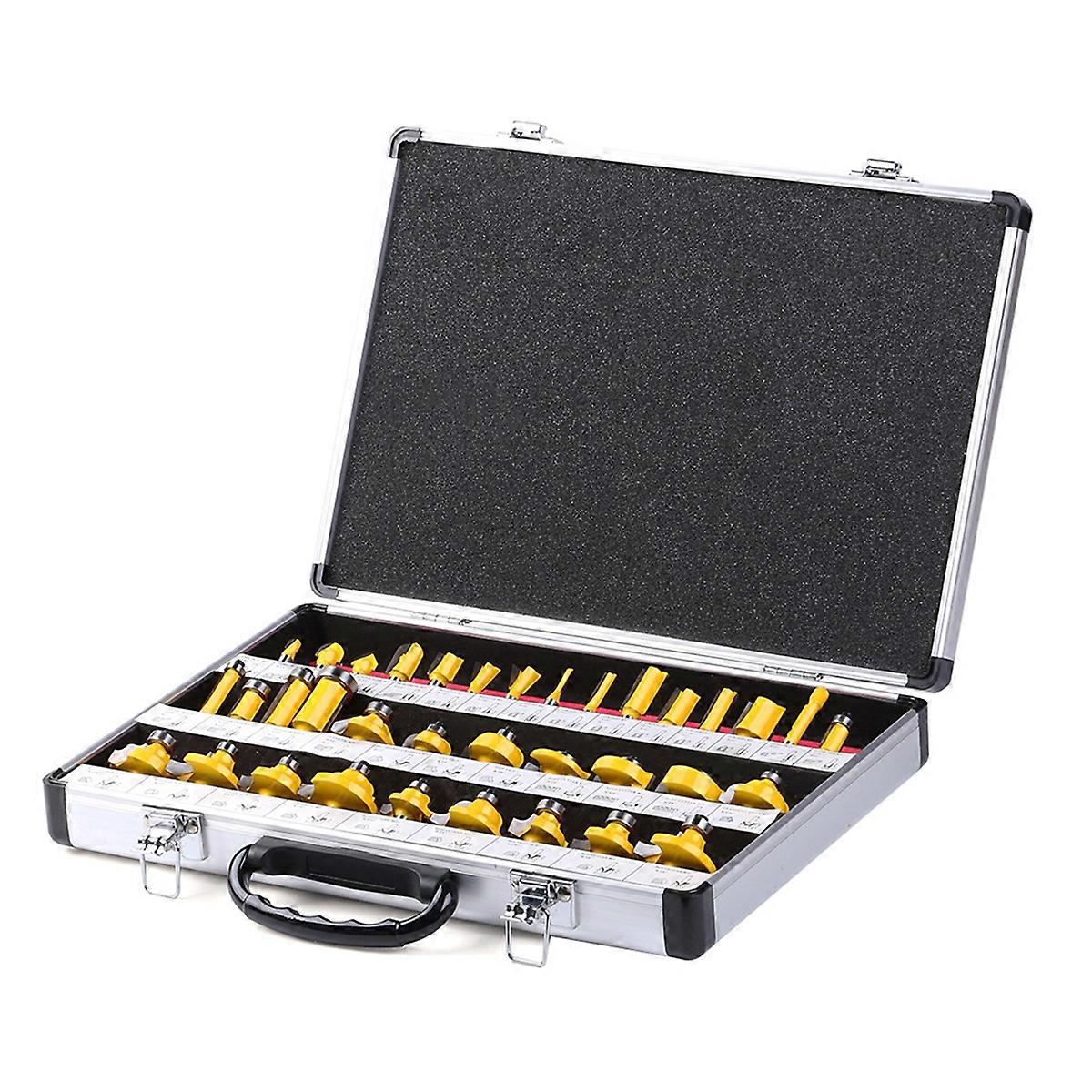 35Pcs 1/4inch Shank Router Bit Set Straight Slotting Beading Bits Woodworking Milling Cutters Engra