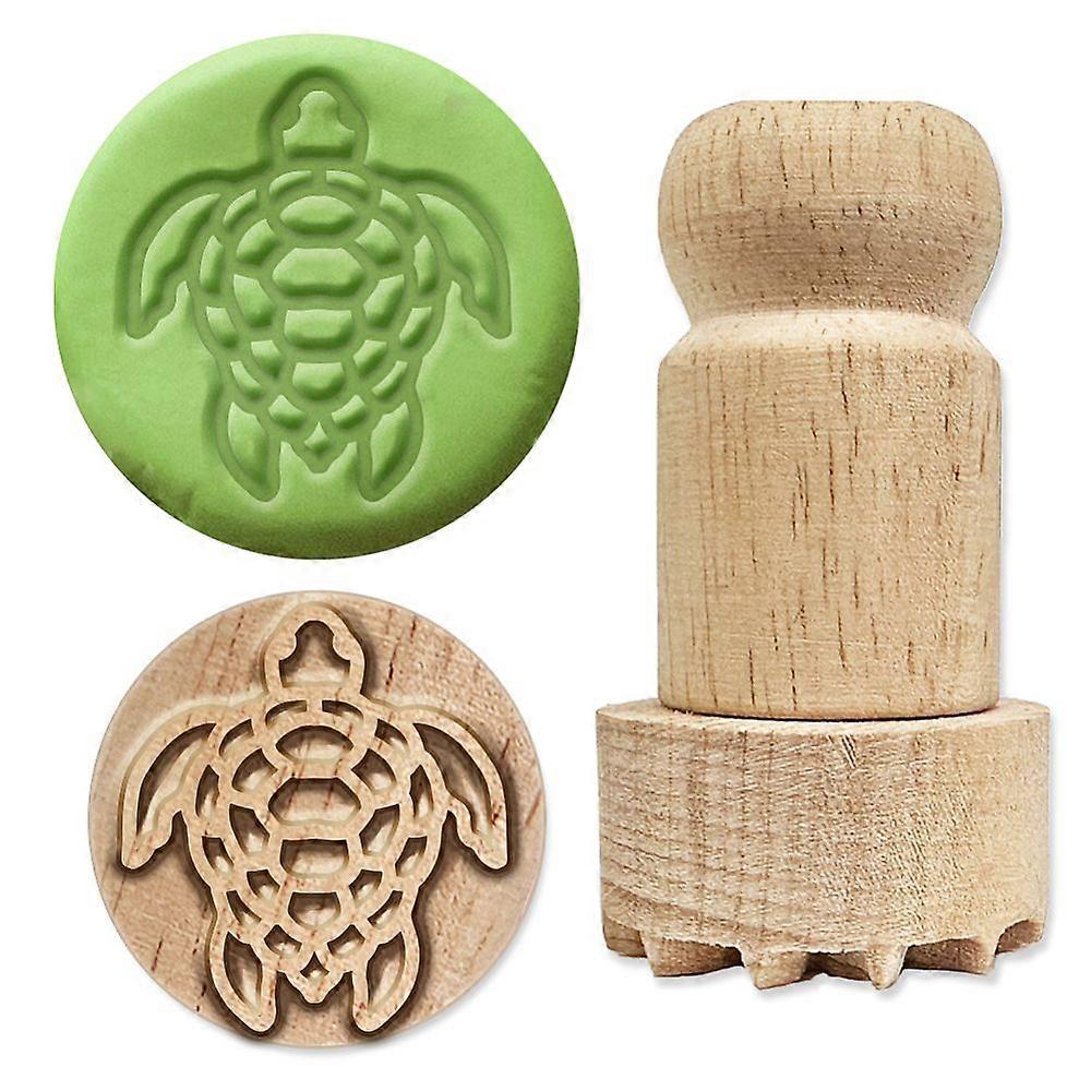 Wood Stamps with Handle for Post Decoration DIY Card Making Turtle 45x25.4mm