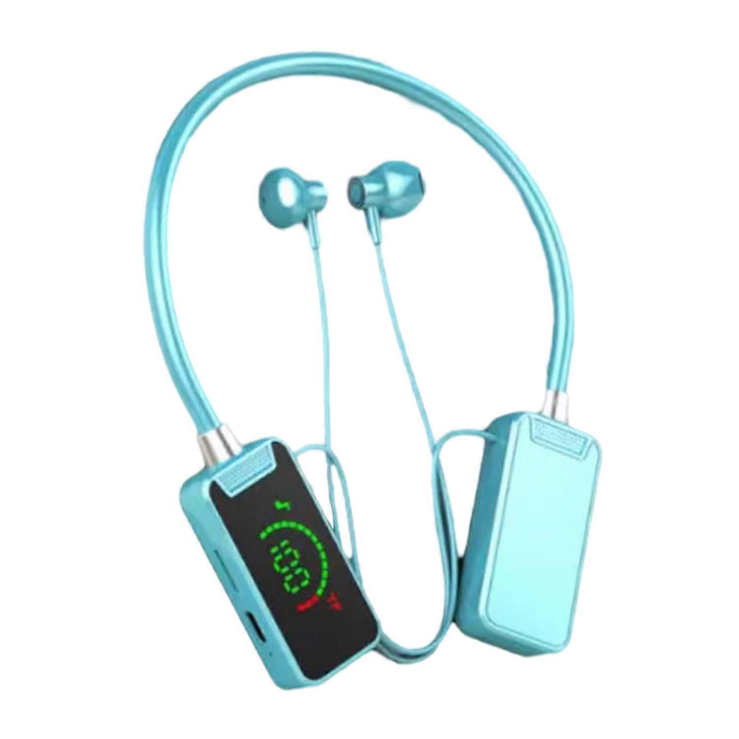 Wireless Earphone Bluetooth-compatible Hanging Neck Headset LED Display Waterproof Wireless Neckband