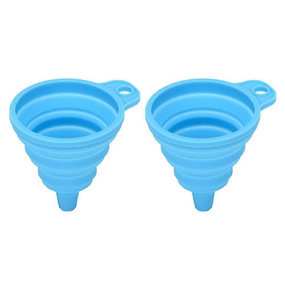 2 Portable Foldable Silica Gel Funnel With Wide Mouth