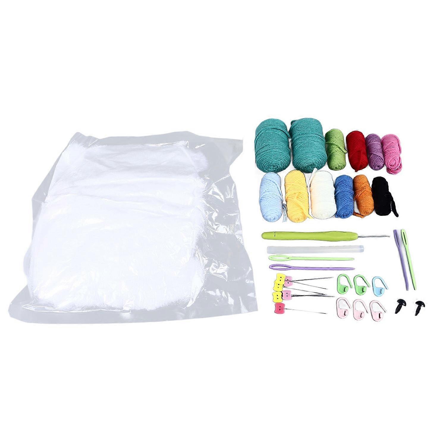 Crochet Starter Kit Dinosaur Egg Design 12 Colored Yarn Hand Eye Coordination Crochet Kit for Beginn