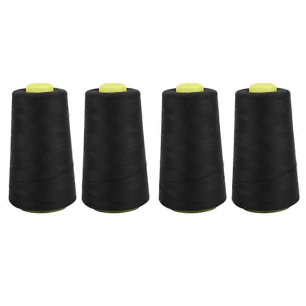 4PCS High Grade Polyester Thread Sewing Machine Accessories Needle Thread 3000 Yards for Clothes(Bla