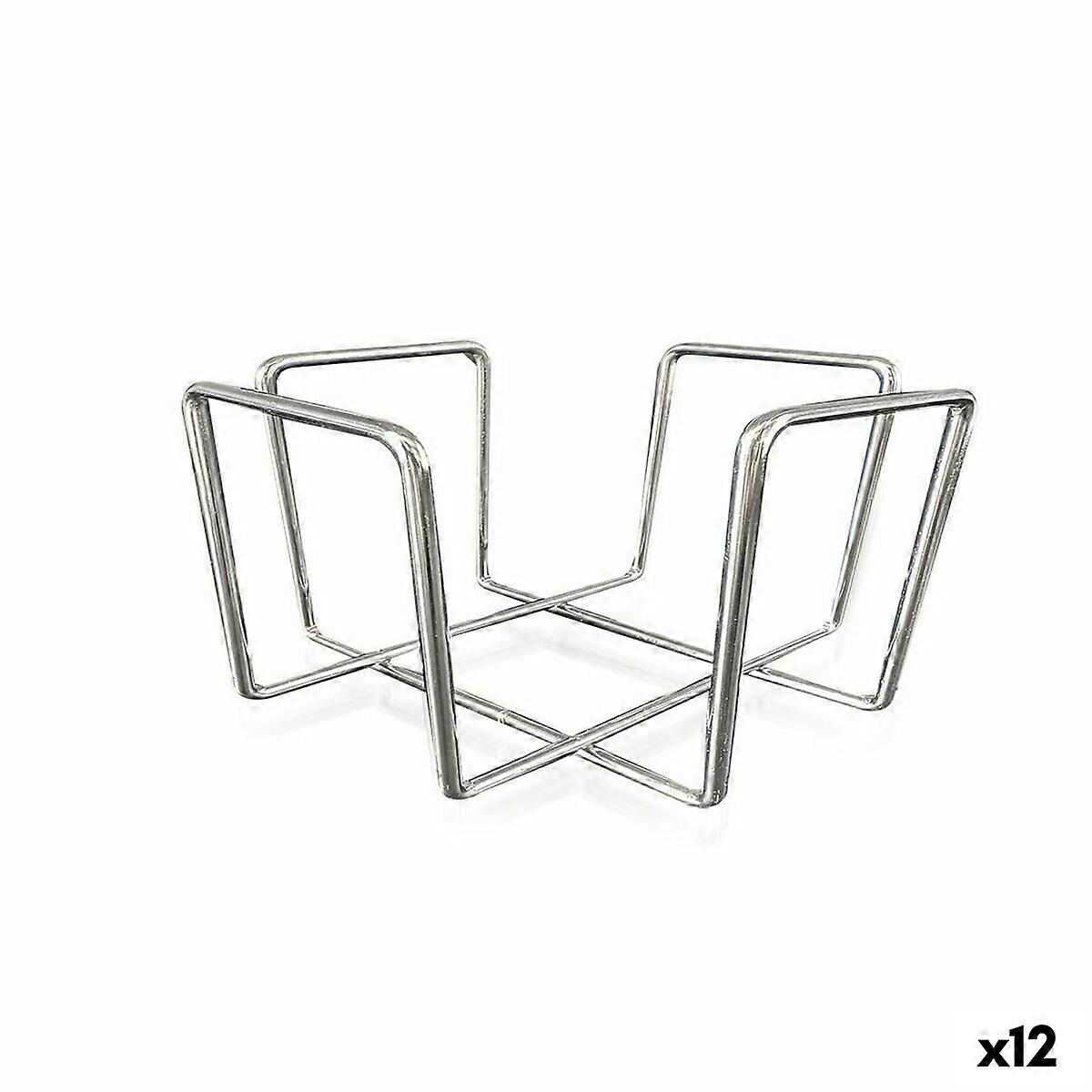 Napkin holder Quttin 17,5 x 17,5 x 9,5 cm (12 Units) Chromed