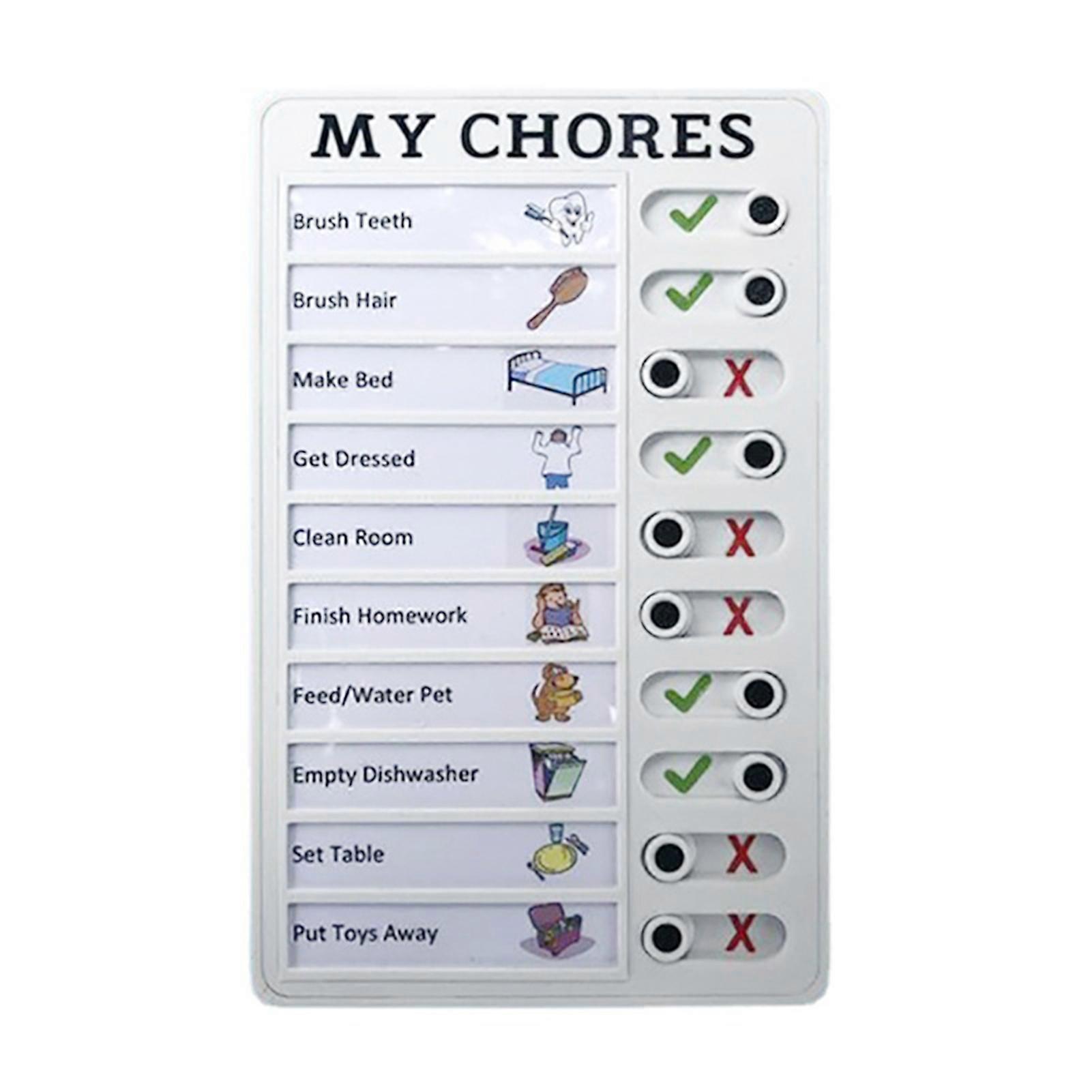 Chore Chart for Kids Sliding Routine Chart Reusable To Do List RV Checklist Planning Board Visual Schedule Reminder for Multiple Kids