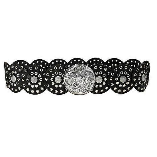 Women Belt Vintage Hollow Out Cowboy Style Wear-resistant Round Exaggerated Western Style Wide Disc Belt