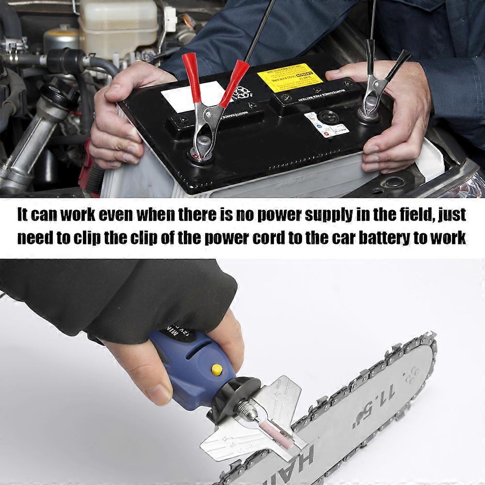 12V Mini Electric Chainsaw Sharpener Grinder 55W Blue Black