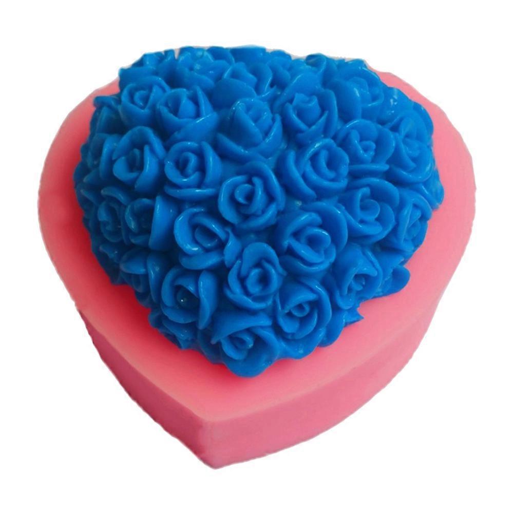 DIY Silicone Heart-Shaped Floral Cake and Cookie Baking Mold - Flexible, Non-Stick, Durable Bakeware for Oven Use