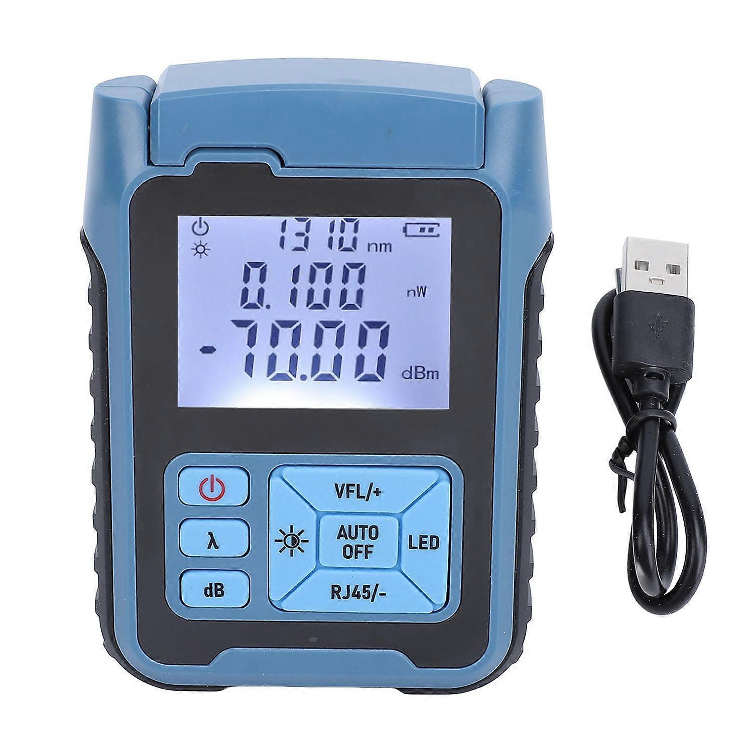 Fiber Optic Meter Mini Portable Light Power Cable Tester High Accuracy Multi Functional Rechargeable