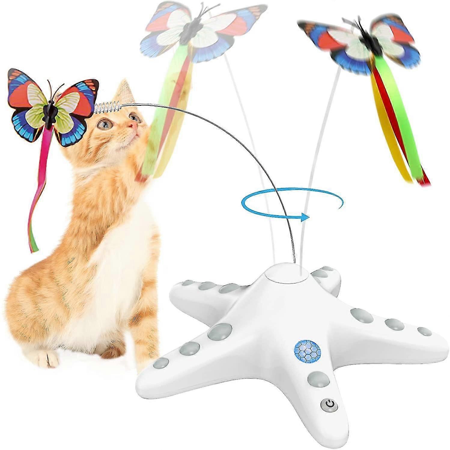 Interactive 360 Rotating Cat Toy, Automatic Indoor Cat Play