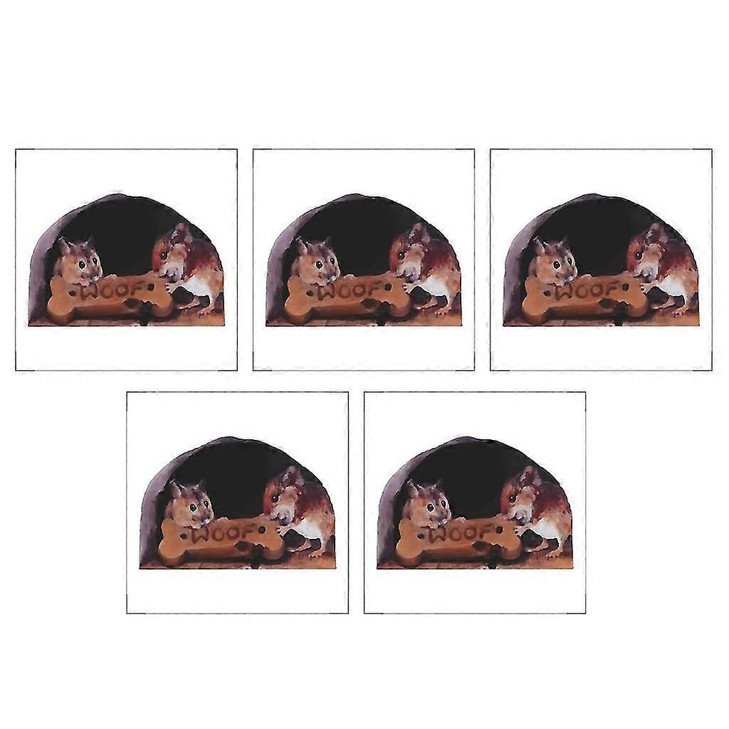 Realistic Mouse Hole Wall Sticker Decal Simple Installation Pvc Material