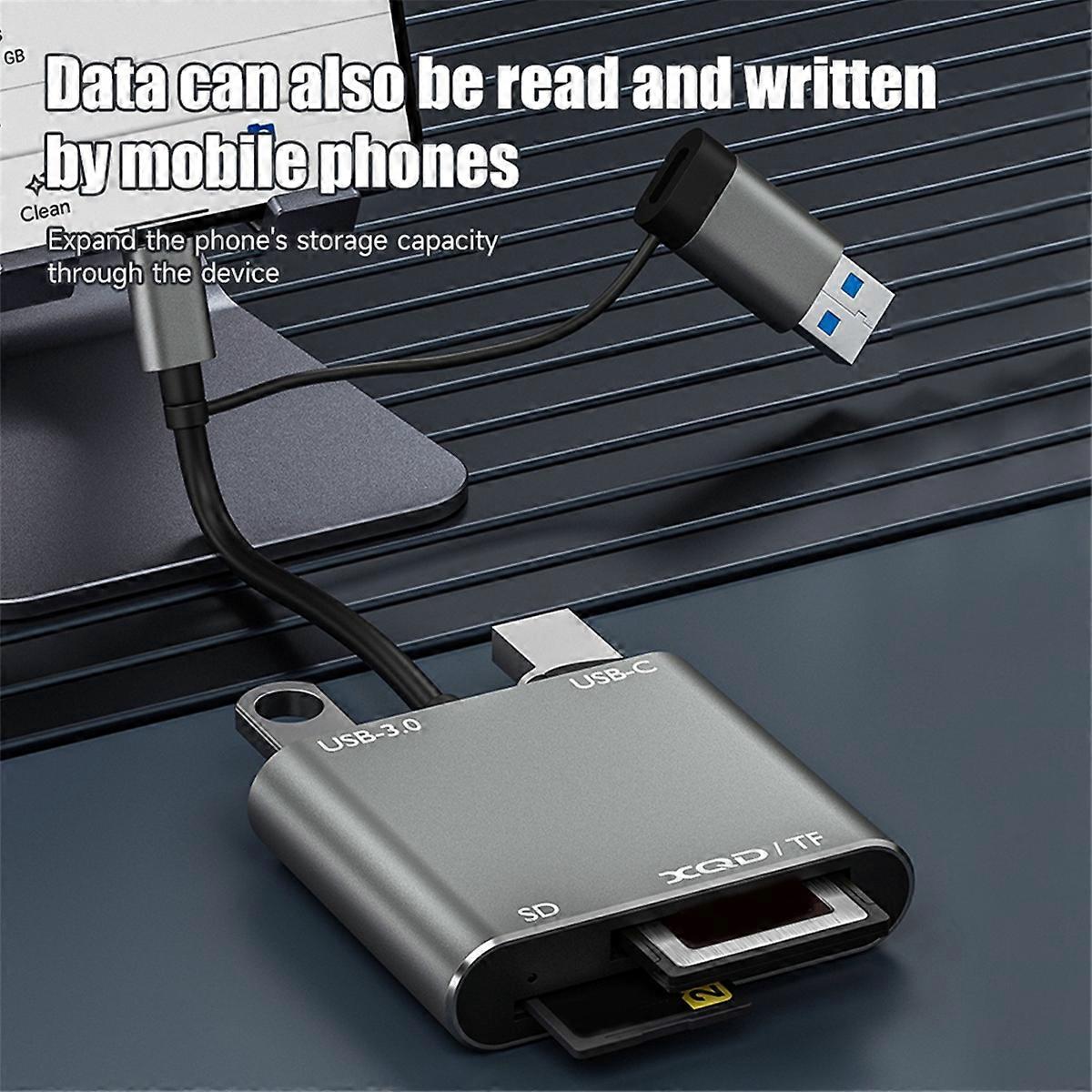 5in1 USB 3.0Memory Card Reader USB-C to TF SD XQD Card Reader Adapter