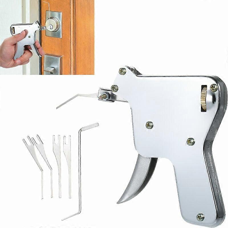 Snow-Small White Pistol 6 Piece Set Unlocking Practice Tool Locksmith Unlocking Tool