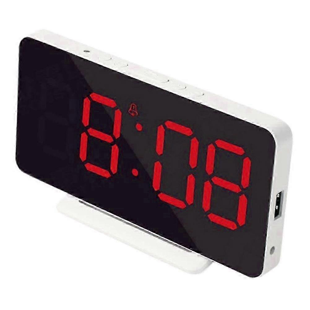 LED Mirror Alarm Clock Electronic Alarm Clock Adjustable Mirror Bedside Clock