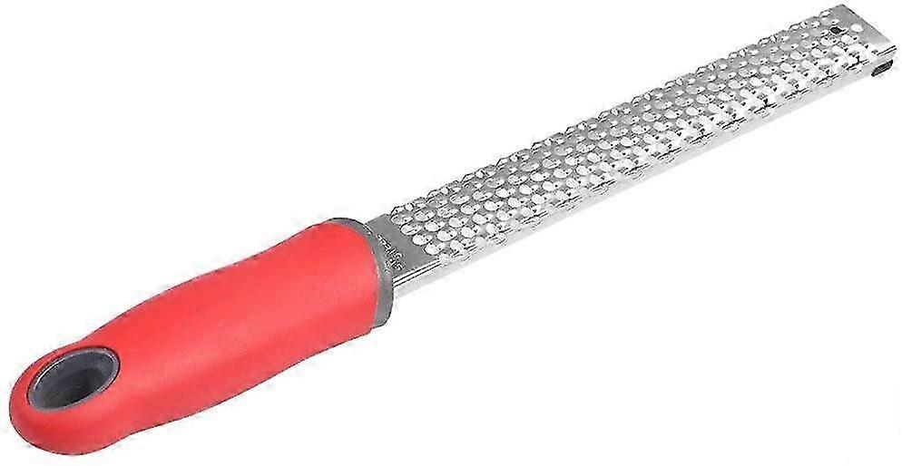 Grater, Stainless Steel with Ergonomic Red Non - slip Handle, Ideal for Cheese, Chocolate and More