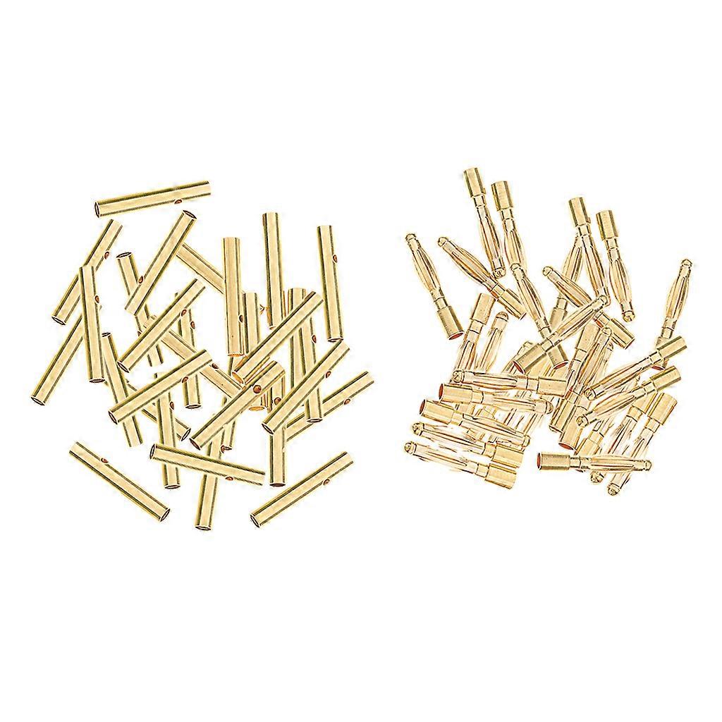 30ペア2mmゴールドコネクタバナナプラグオスメスRCバッテリーESCモーター用