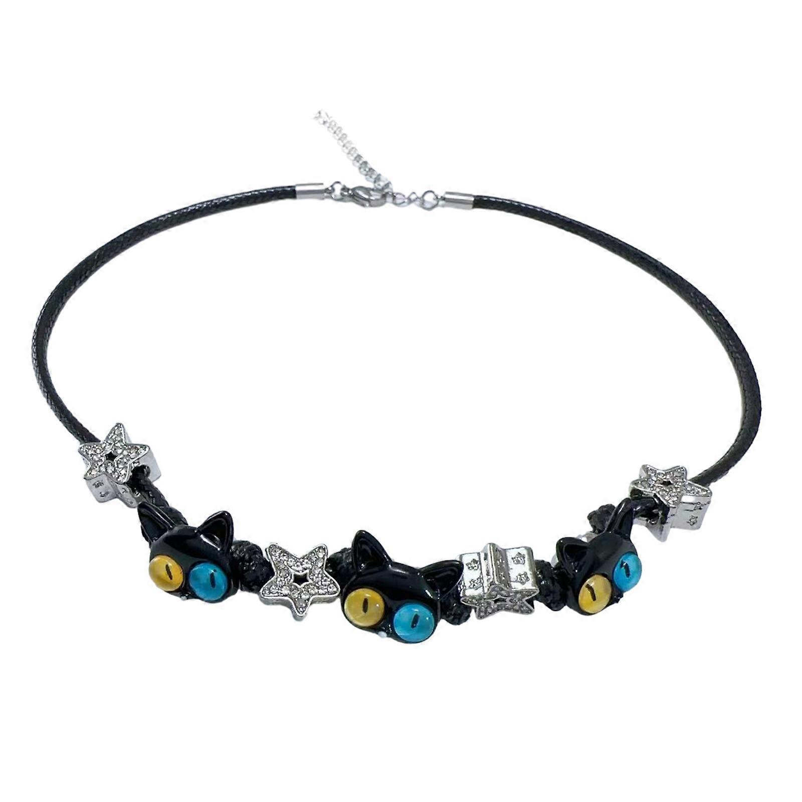 Cat Studs Earrings Chain Necklace Y2K Style Ear Studs Party Jewelry Alloy Material Perfect Gift for Women Girls Teens