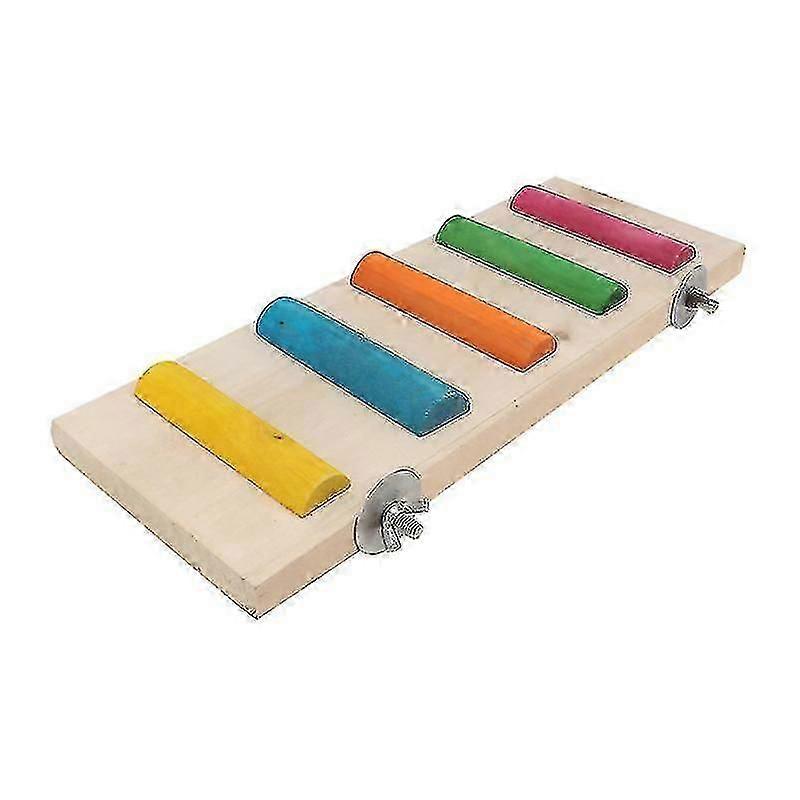 45X15cm Colorful Small Animal Habitat Accessories 1pc Wooden Jumping Platform Toy Creative Springboa