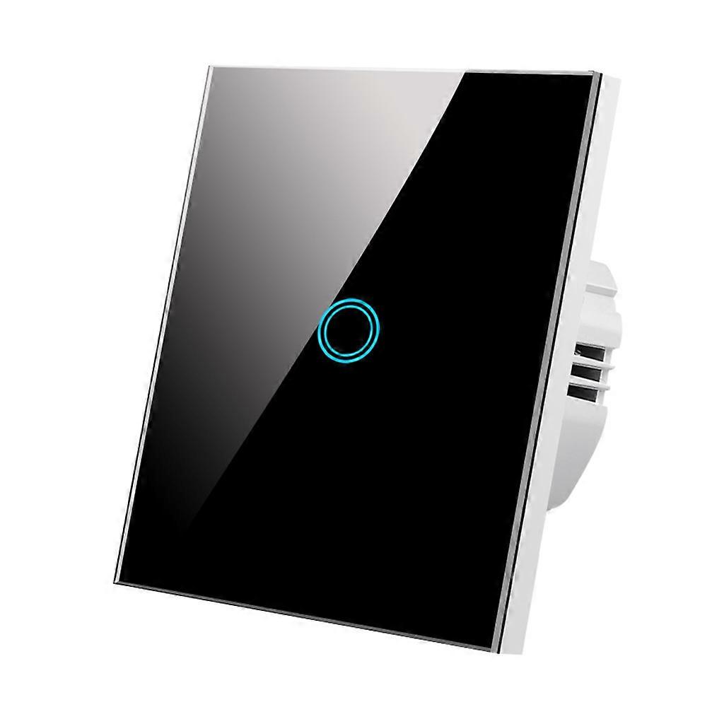 for Touch Light Switch White/Black with LED Indicator with Tempered Glass Panel Wall Light Switch 1/2/3 Gang 1 Way Pract  Black