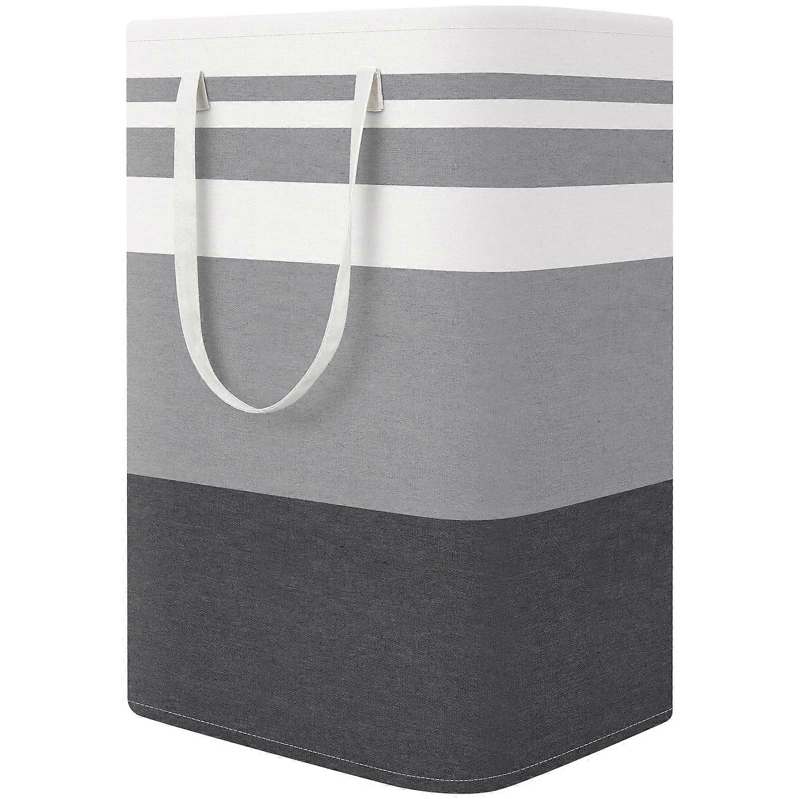 Large Collapsible Gradient Grey Laundry Basket Hamper for Bedroom Dorm