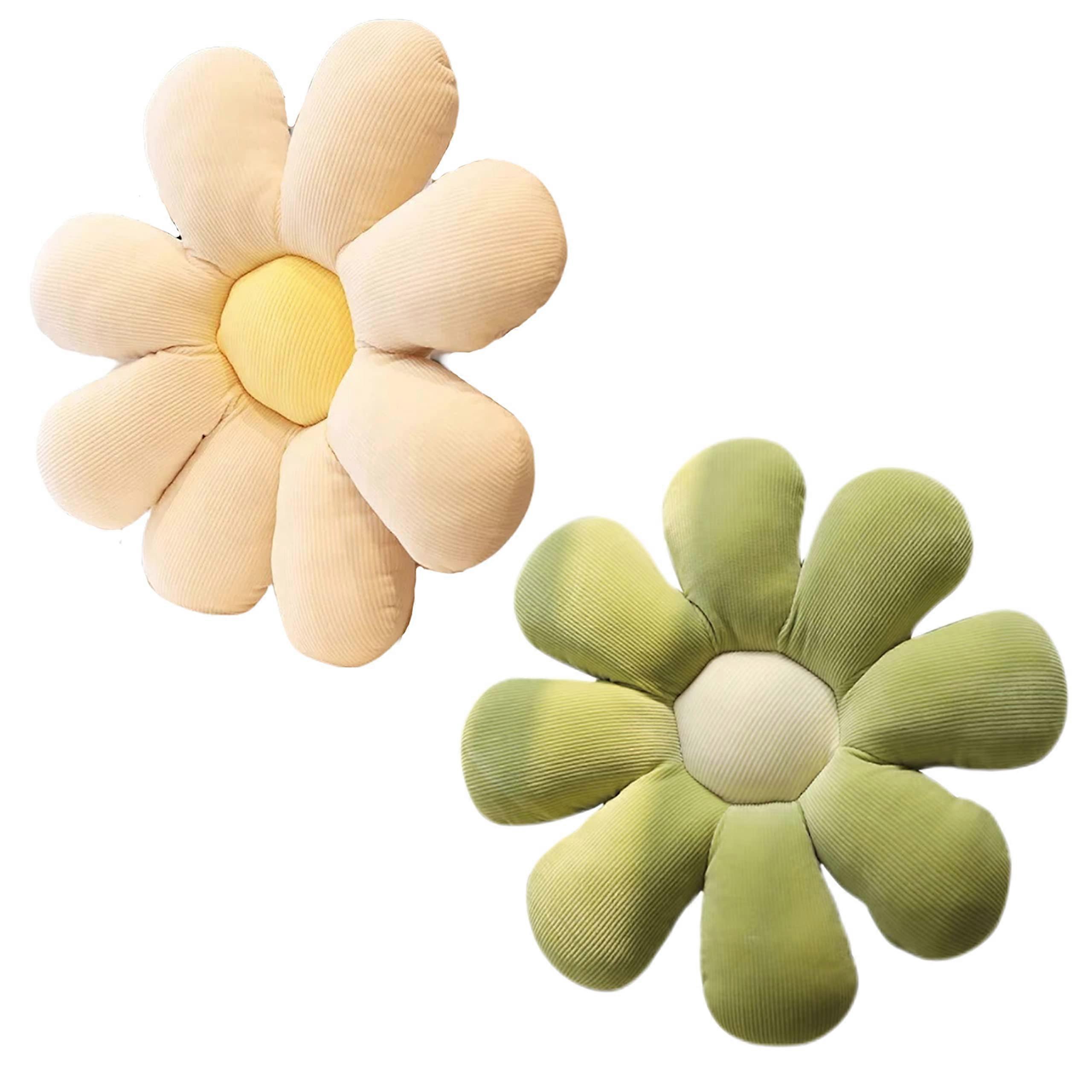 Daisy Pillow 2 Pack 23.7 Inch Flower Floor Pillows Flower Shaped Throw Pillows