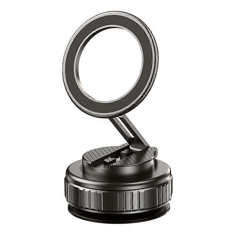 Vacuum Chuck Phone Holder - Magnetic Dashboard Car Mount for iPhone 16 15 14 13 12 and Android, Adjustable and Foldable Design