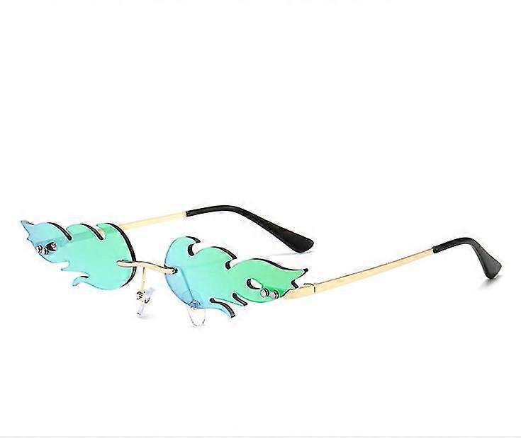 火炎サングラス リムレスファイヤー型メガネ