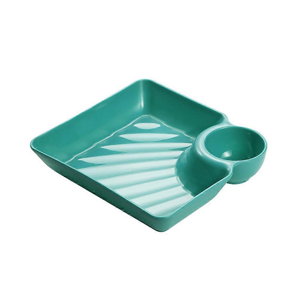 Dumpling Plates with Sauce Compartment Square Serving Plates with  Serving Platter Tray