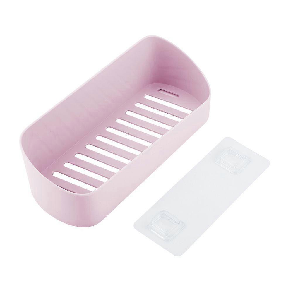 Wall Storage Box Easy Installation Kitchen Bathroom Strong Stick Box Rack(Pink)