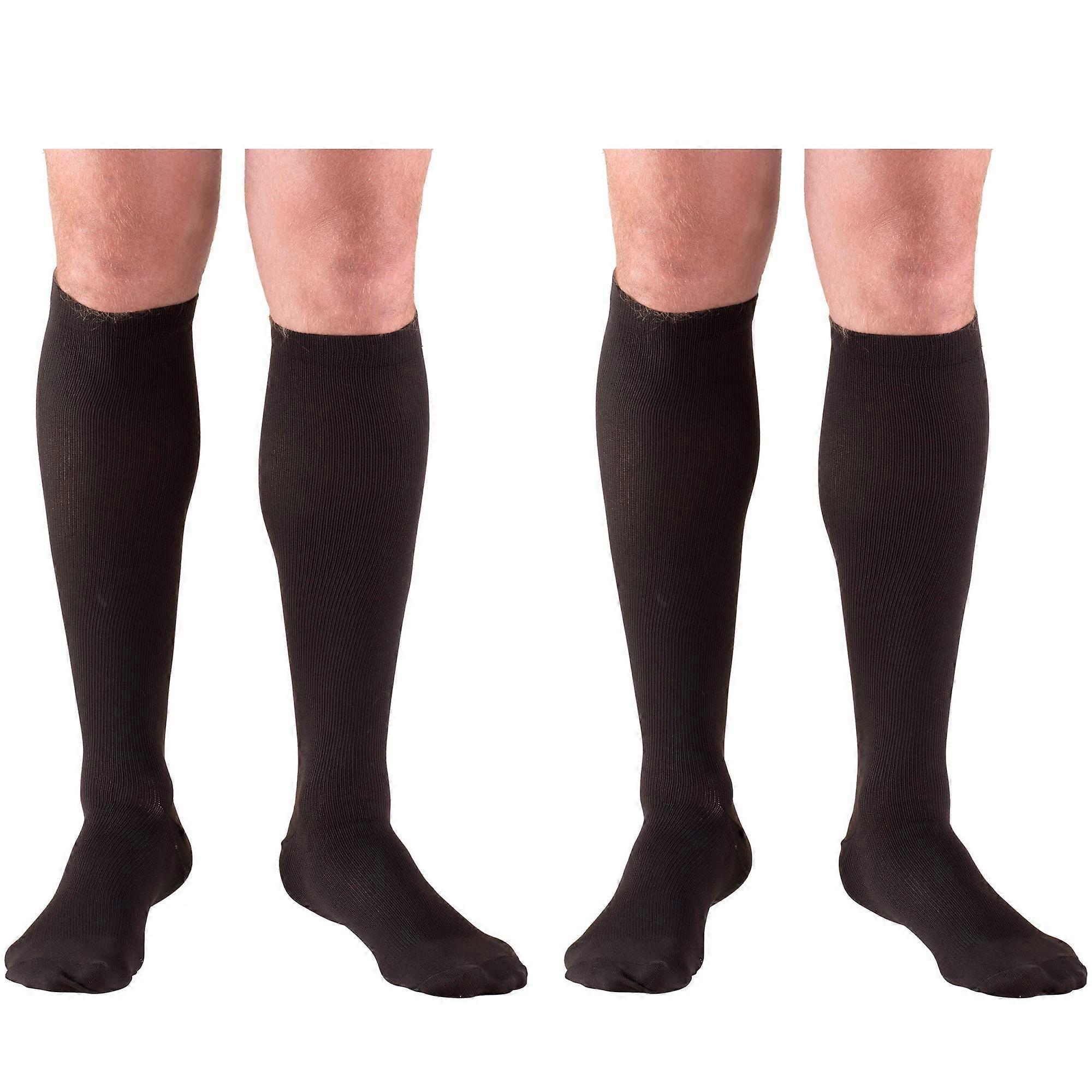 Compression 2030 mmHg Knee High Dress Style Socks Black, Medium, 2 Count