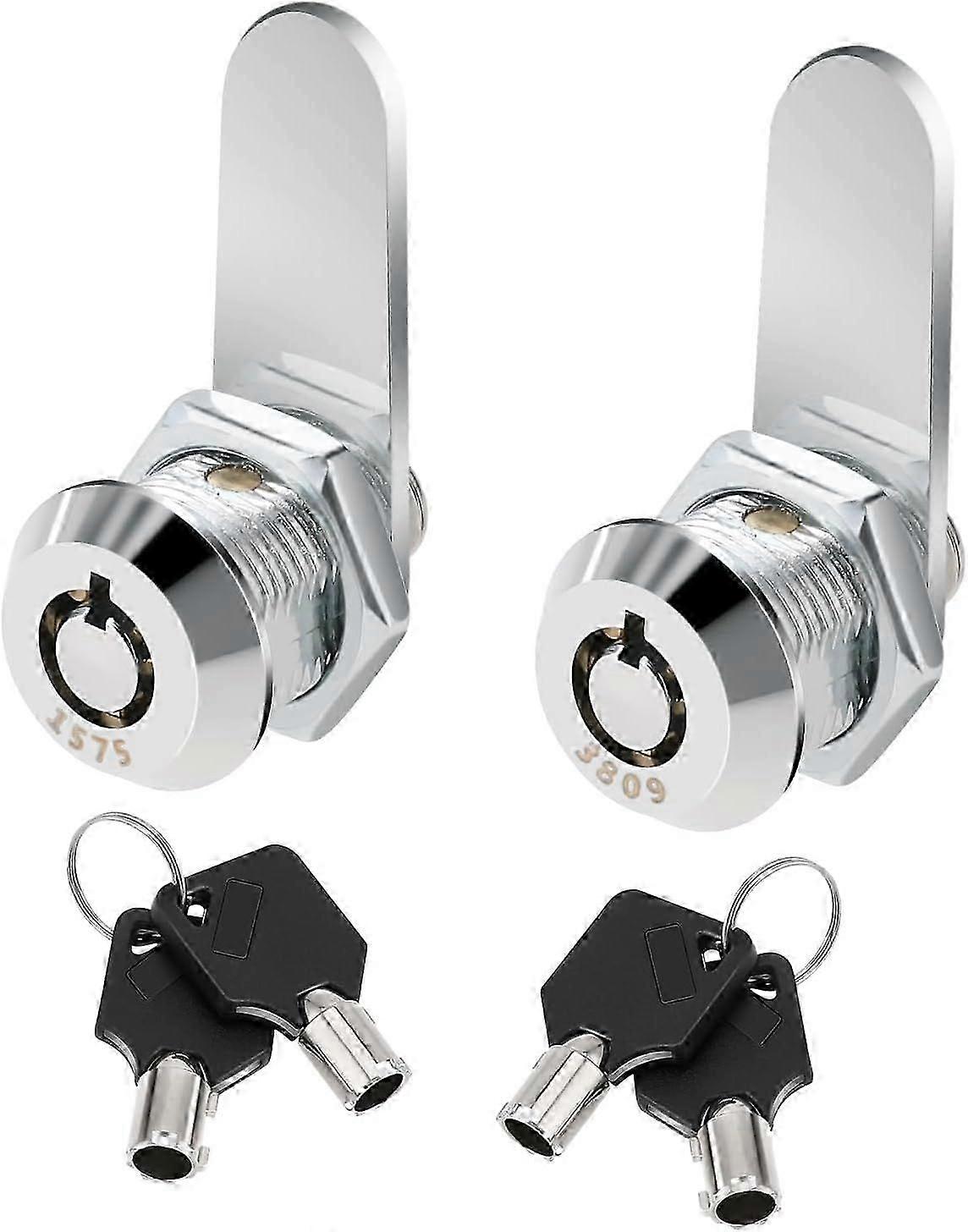 2 Pcs Tool Box Locks with Keys 5/8" Cam Lock Keyed Alike General Tool Box Lock