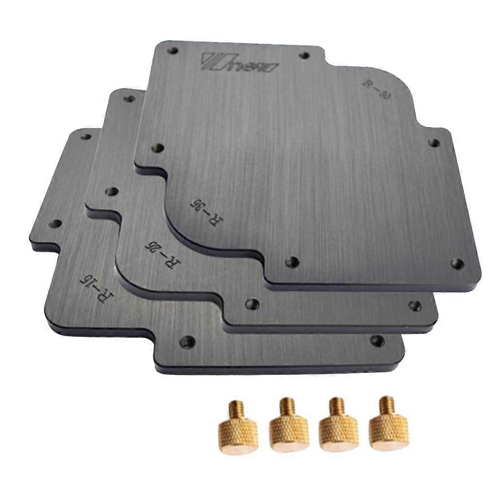 3Pcs Wood Panel Radius Table Bits Jig Corner Templates Corner Radius Quick-Jig