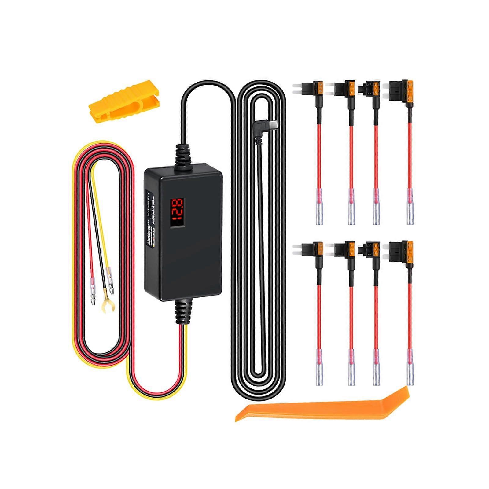 Dash Cam Hardwire Kit for Car with 126-Inch Power Cable, Compatible with Most Dash Cameras, Easy Installation