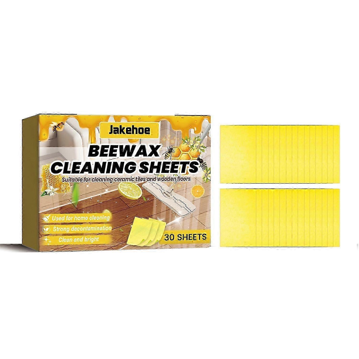 Jakehoe Beewax Cleaning Sheets, Home Floor Decontamination Descaling Lighten The Multifunctional Mop