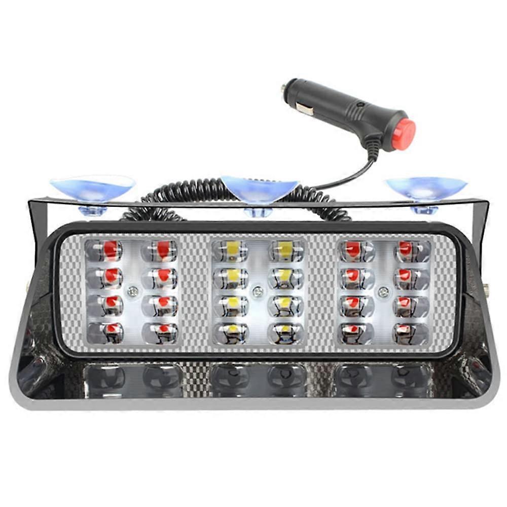 24LED Car Emergency Strobe Light Bar 12V Waterproof Police Hazard Flashing Lights for Windshield Warning Signals