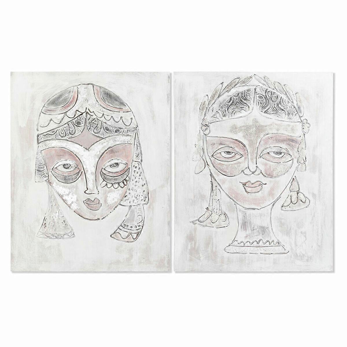 Canvas DKD Home Decor Pinewood Canvas 80 x 3,7 x 100 cm