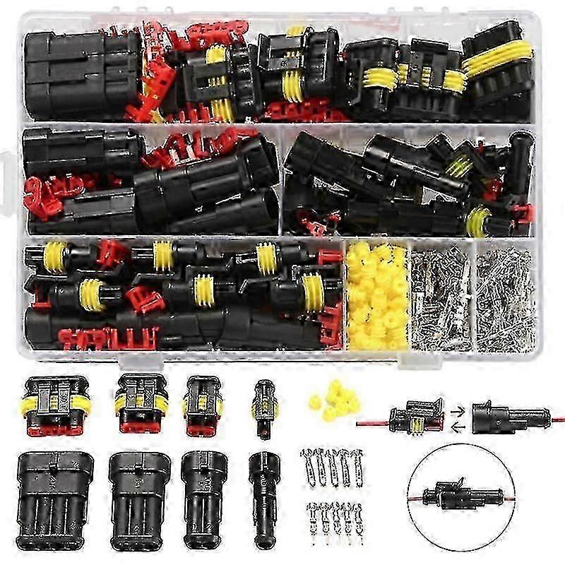 352pcs מחברים עמידים למים HID 1/2/3/4 פין 26 סטים מחבר חוט חשמל לרכב תקע רתמת משאית 300V 12A