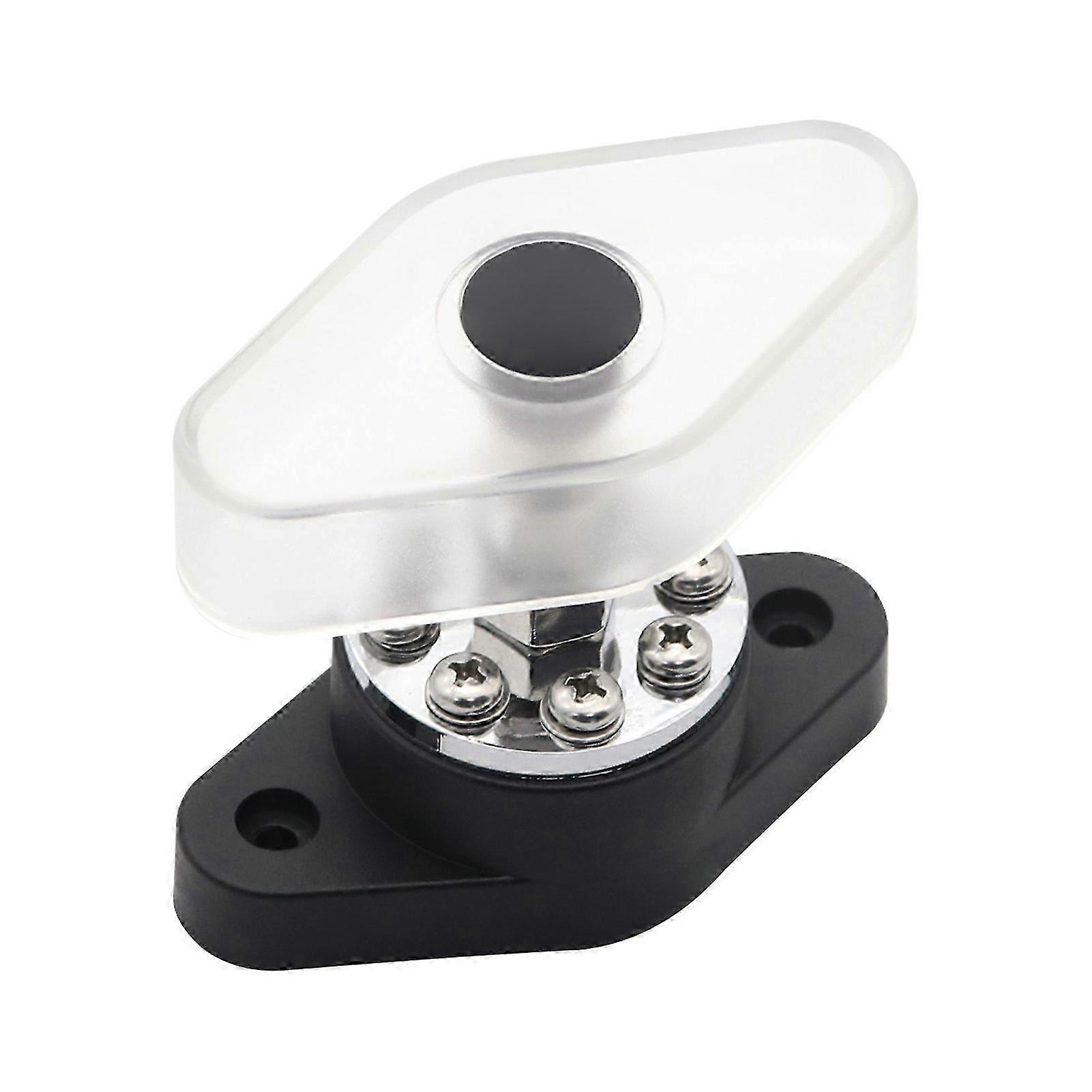 300A Stud Terminal Block, 8-Post Junction with Transparent Cover, 3/8" (M10) Stud