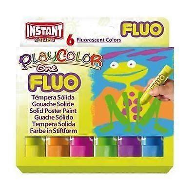 Solid Gouache Paint Sticks 10g - Playcolor Fluo One - 6 assorted colors - 10431